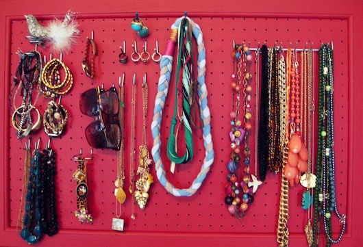 Pegboard Necklace Organizer