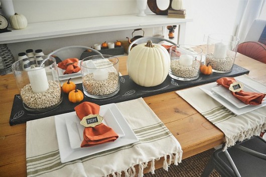 Fall Table Settings - Chalkboard Table Runner