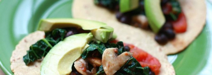 Vegetable and Black bean tacos