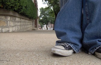 feet on sidewalk