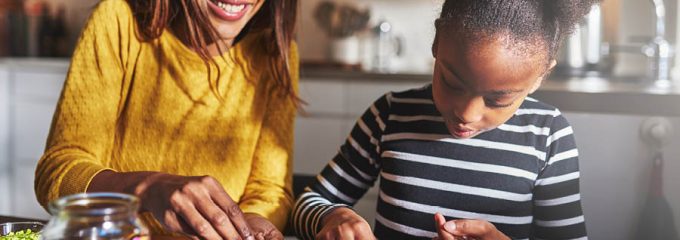 Mother and Daughter doing crafts